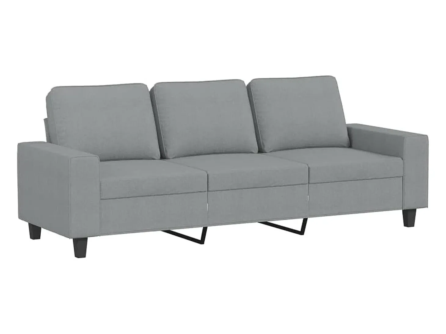 Sofá de 3 lugares 180 cm tecido cinza-claro