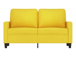 Sofá de 2 lugares 120 cm tecido amarelo-claro PT966259