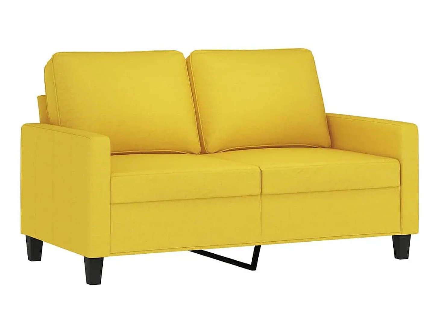 Sofá de 2 lugares 120 cm tecido amarelo-claro PT966259
