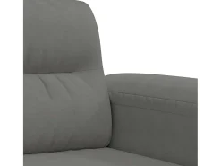 Sofá de 2 lugares 140 cm tecido de microfibra cinzento-escuro