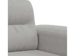 Sofá de 2 lugares 140 cm tecido de microfibra cinzento-claro