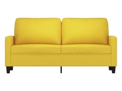 Sofá de 2 lugares 140 cm tecido amarelo-claro PT885538