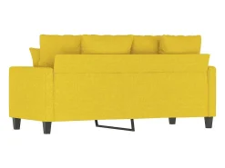 Sofá de 2 lugares 140 cm tecido amarelo-claro