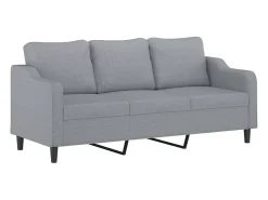 Sofá de 3 lugares 180 cm tecido cinza-claro PT665103