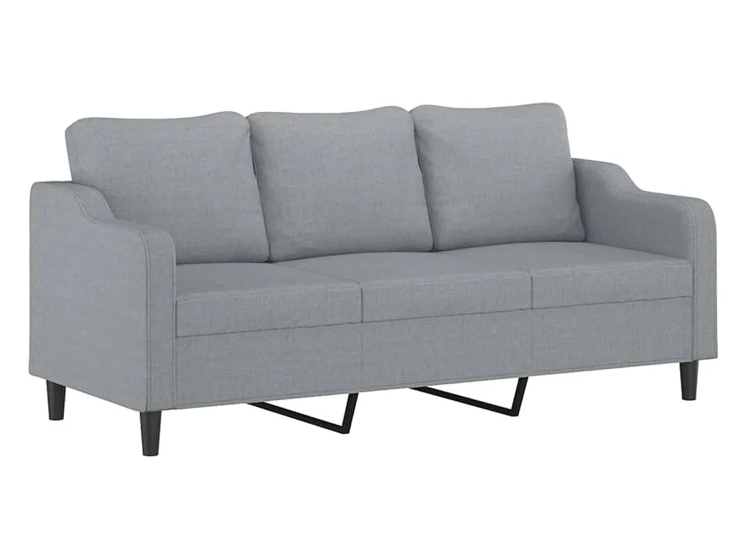 Sofá de 3 lugares 180 cm tecido cinza-claro PT665103