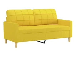 Sofá de 2 lugares 140 cm tecido amarelo-claro PT341845