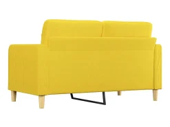 Sofá de 2 lugares 140 cm tecido amarelo-claro PT341845