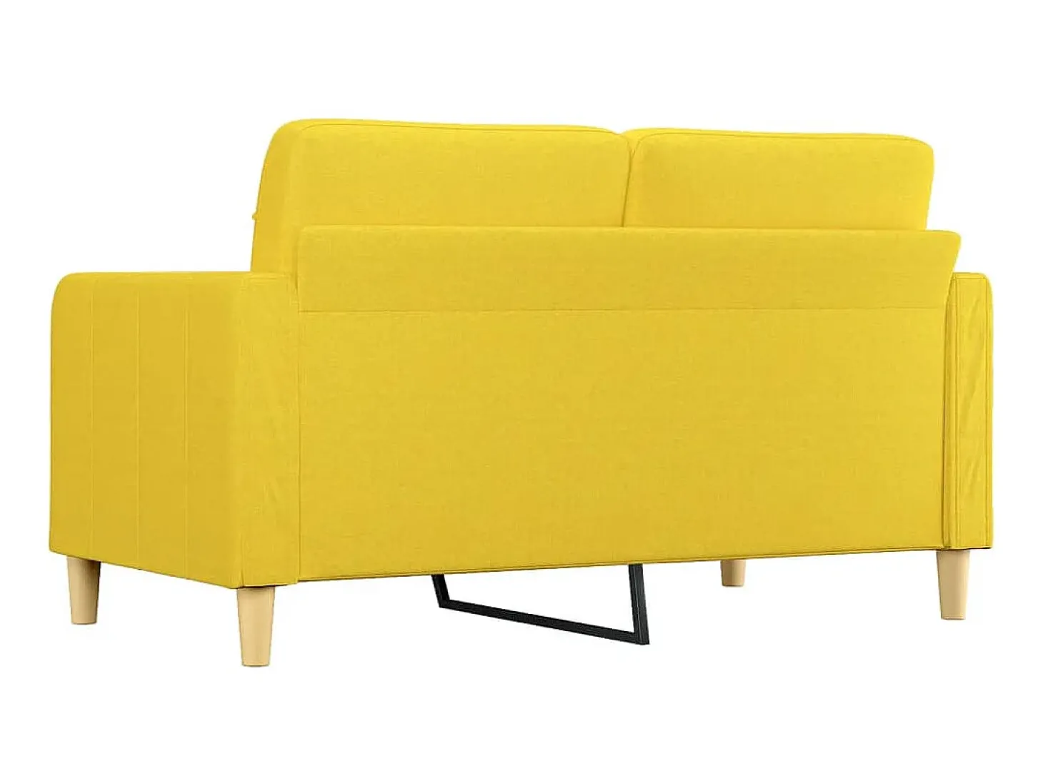 Sofá de 2 lugares 140 cm tecido amarelo-claro PT341845