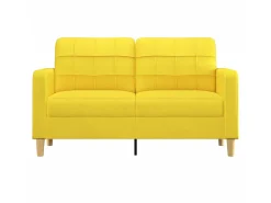 Sofá de 2 lugares 140 cm tecido amarelo-claro PT341845