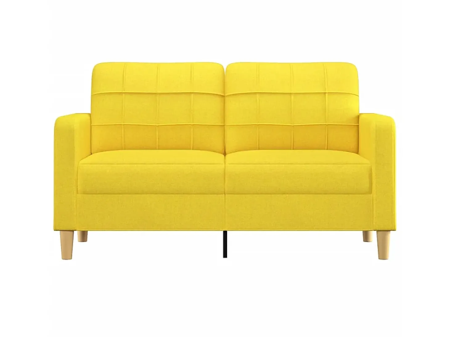 Sofá de 2 lugares 140 cm tecido amarelo-claro PT341845