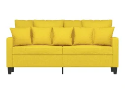 Sofá de 2 lugares 140 cm tecido amarelo-claro PT110115