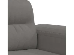 Sofá de 3 lugares 180 cm tecido de microfibra cinzento-escuro