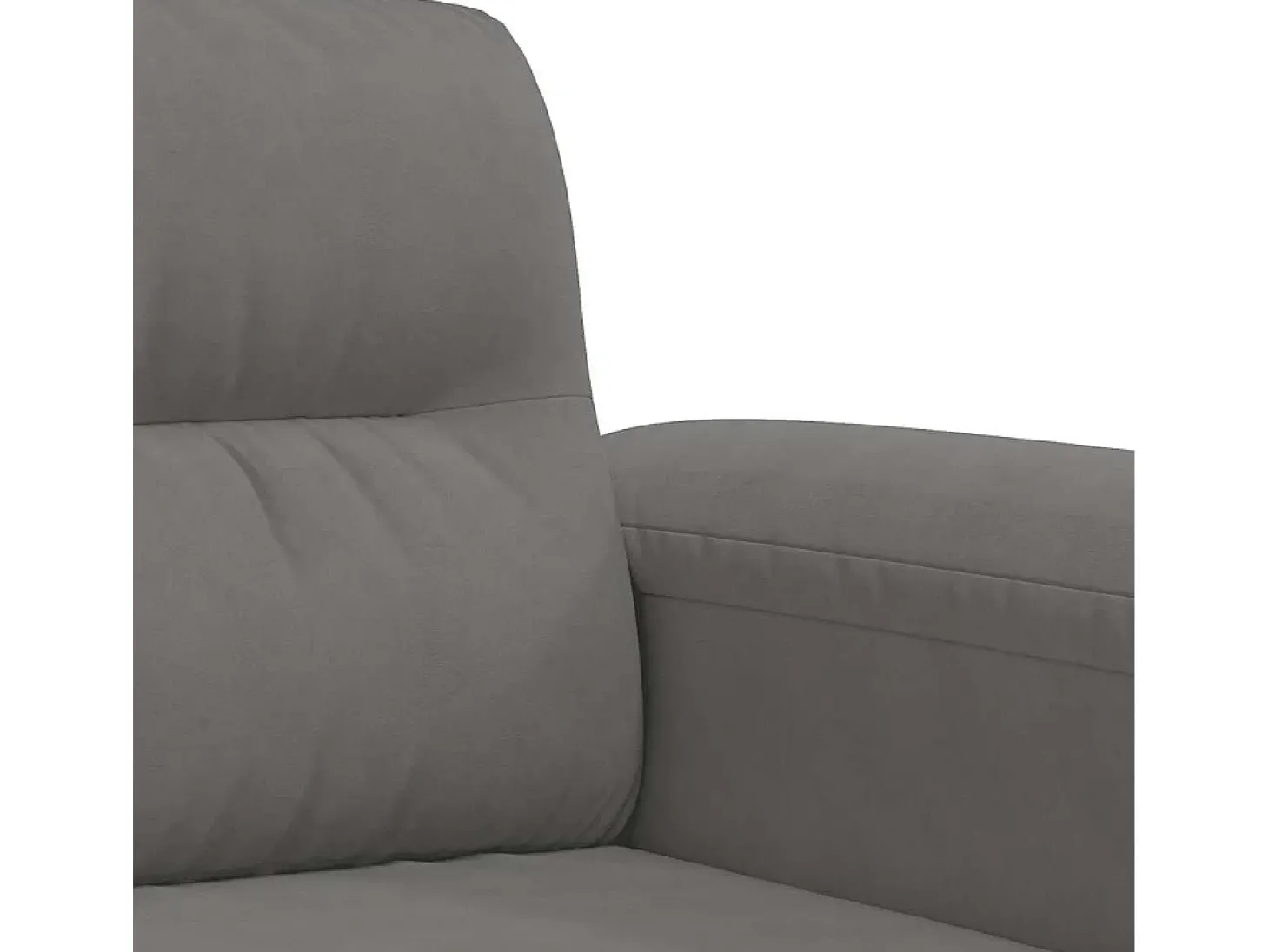 Sofá de 3 lugares 180 cm tecido de microfibra cinzento-escuro