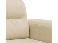 Sofá de 2 lugares 140 cm tecido de microfibra cor creme