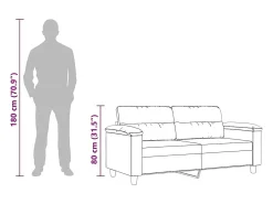 Sofá de 2 lugares 140 cm tecido de microfibra cor creme