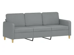 Sofá de 3 lugares 180 cm tecido cinza-claro PT598782