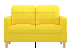 Sofá de 2 lugares 120 cm tecido amarelo-claro PT365708
