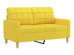 Sofá de 2 lugares 120 cm tecido amarelo-claro PT365708