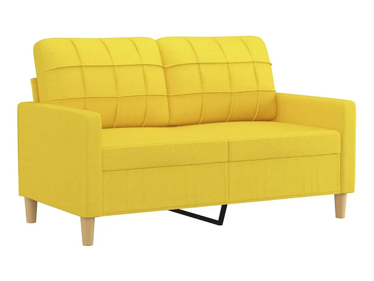 Sofá de 2 lugares 120 cm tecido amarelo-claro PT365708