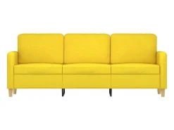 Sofá de 3 lugares 180 cm tecido amarelo-claro PT894186