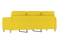 Sofá de 3 lugares 180 cm tecido amarelo-claro PT894186