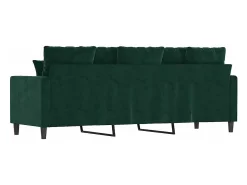 Sofá de 3 lugares 180 cm veludo verde-escuro