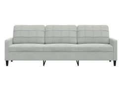 Sofá de 3 lugares 210 cm veludo cinza-claro