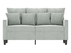 Sofá de 2 lugares 120 cm veludo cinzento-claro PT923527