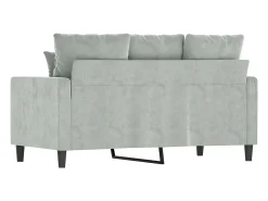 Sofá de 2 lugares 120 cm veludo cinzento-claro PT923527
