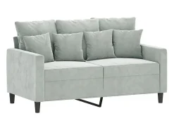 Sofá de 2 lugares 120 cm veludo cinzento-claro PT923527