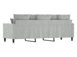 Sofá de 3 lugares 180 cm veludo cinzento-claro PT312384