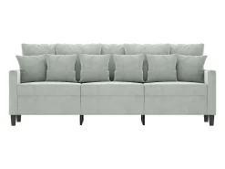 Sofá de 3 lugares 180 cm veludo cinzento-claro PT312384