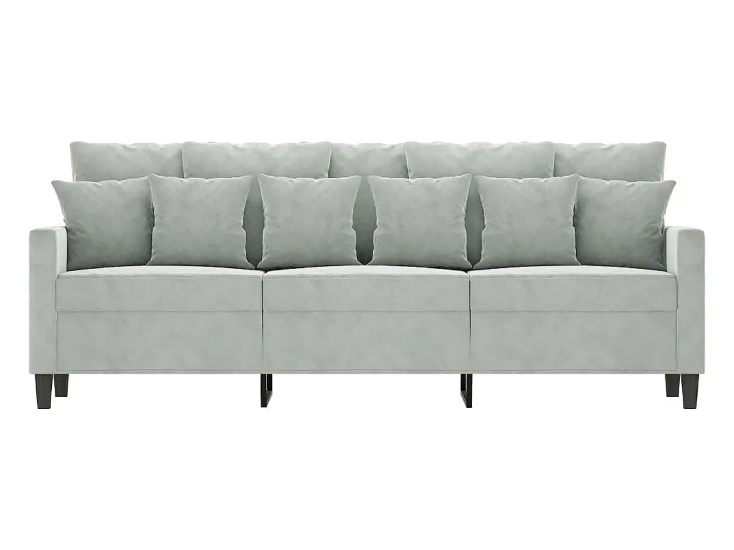 Sofá de 3 lugares 180 cm veludo cinzento-claro PT312384