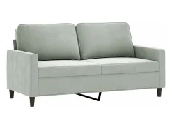 Sofá de 2 lugares 140 cm veludo cinza-claro PT233976