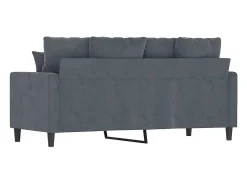 Sofá de 2 lugares 140 cm veludo cinza-escuro