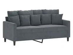 Sofá de 2 lugares 140 cm veludo cinza-escuro