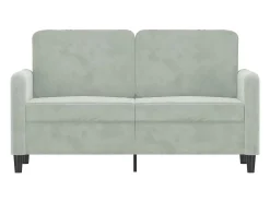Sofá de 2 lugares 120 cm veludo cinzento-claro PT402384