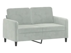 Sofá de 2 lugares 120 cm veludo cinzento-claro PT402384
