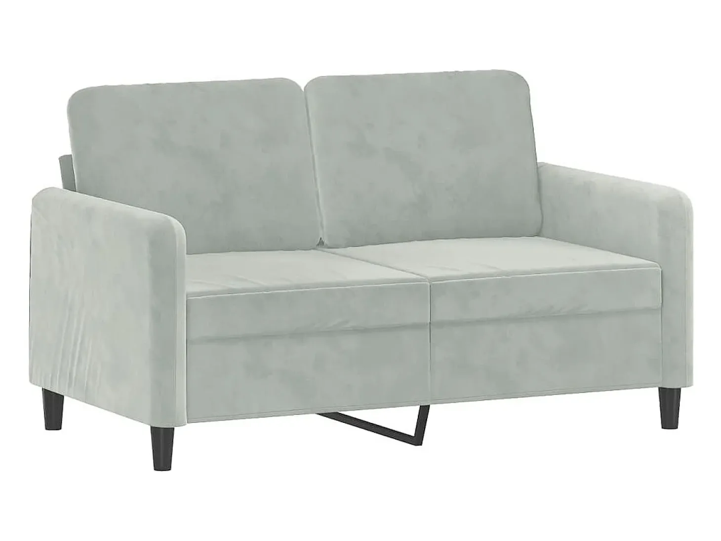 Sofá de 2 lugares 120 cm veludo cinzento-claro PT402384