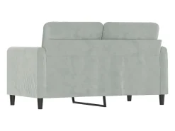 Sofá de 2 lugares 120 cm veludo cinzento-claro PT402384
