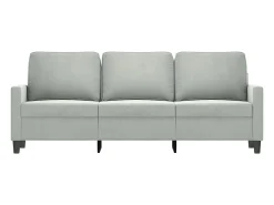 Sofá de 3 lugares 180 cm veludo cinzento-claro PT404166