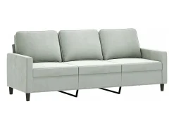 Sofá de 3 lugares 180 cm veludo cinzento-claro PT404166