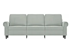 Sofá de 3 lugares 180 cm veludo cinzento-claro PT811438