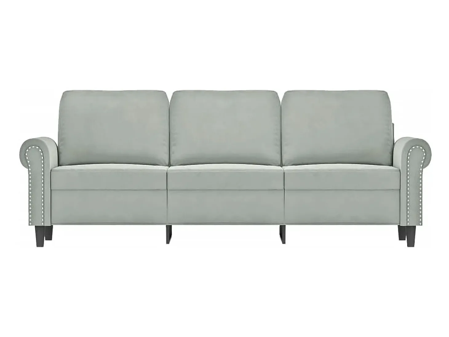 Sofá de 3 lugares 180 cm veludo cinzento-claro PT811438