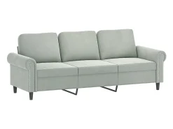 Sofá de 3 lugares 180 cm veludo cinzento-claro PT811438