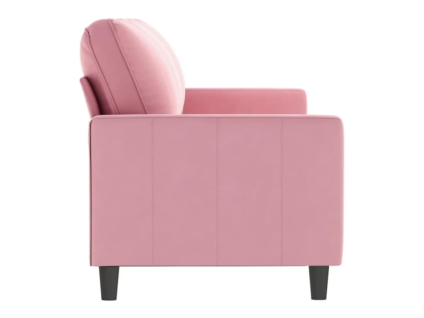 Sofá de 3 lugares 180 cm veludo rosa