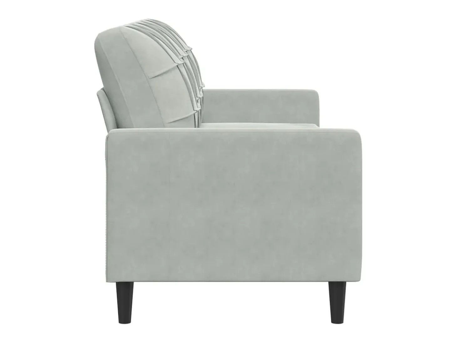 Sofá de 3 lugares 180 cm veludo cinzento-claro