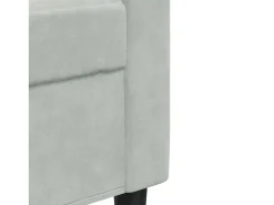 Sofá de 3 lugares 180 cm veludo cinzento-claro
