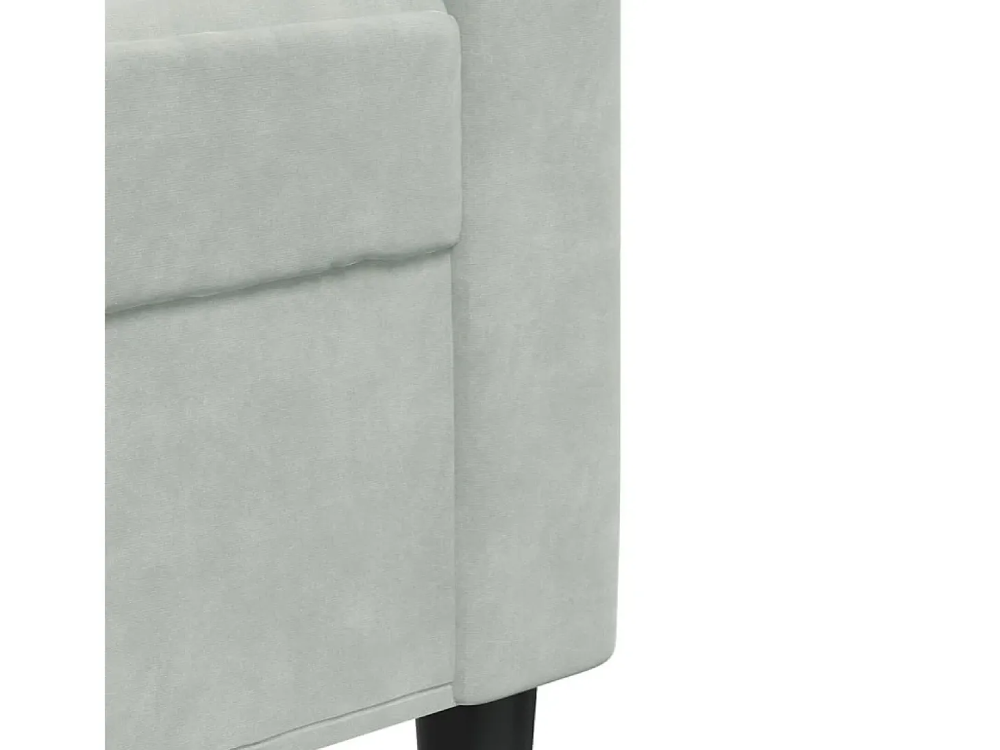 Sofá de 3 lugares 180 cm veludo cinzento-claro