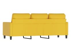 Sofá de 3 lugares 180 cm veludo amarelo PT897672